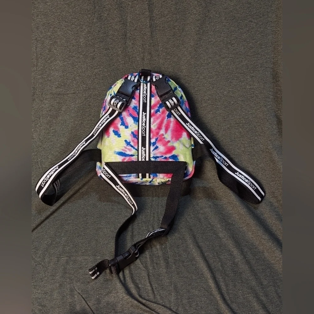 Justice mini tye-dye bag with cool striped straps, - Picture 8 of 12